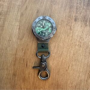 Quartz Analog Camo Pocket Watch Clip Japan Movement  Stainless Steel Camouflage